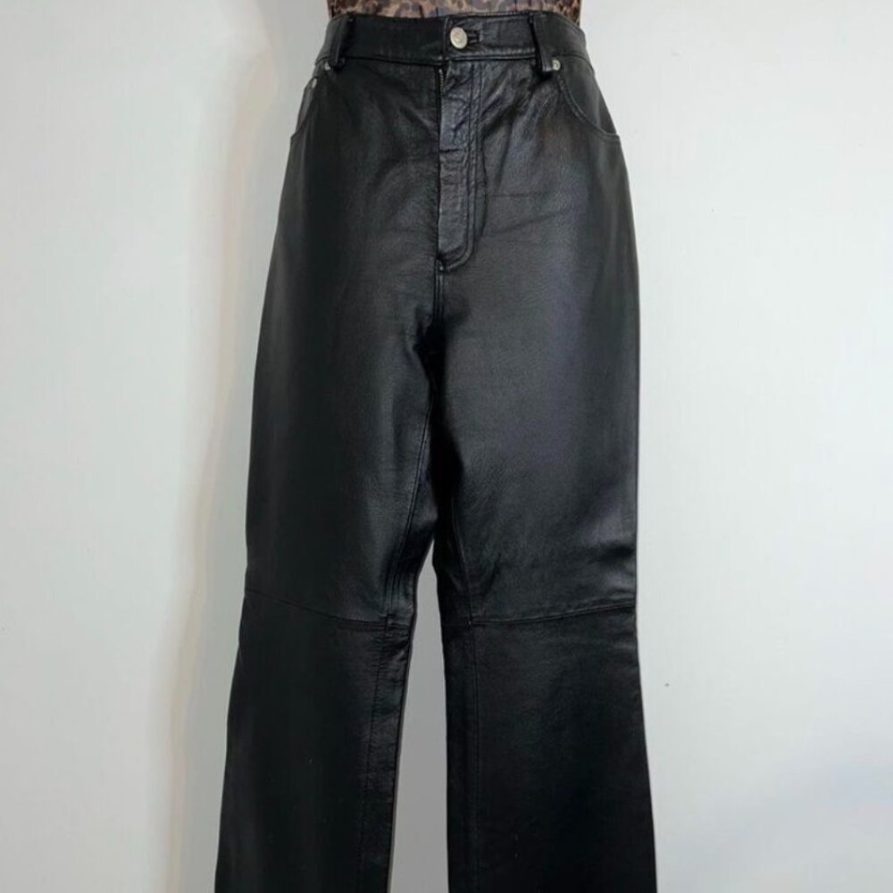 Newport News 100% Leather Flare Pants - Picture 4 of 7